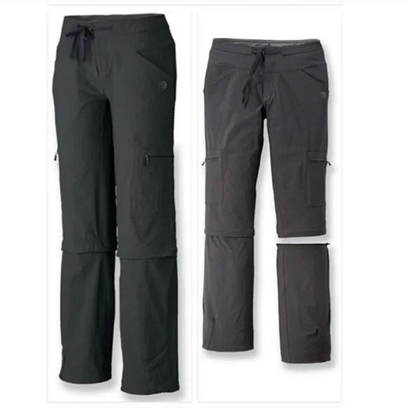 VGUC Mountain Hardware Convertible Cargo Pants Hiking Black Women Sz 12 - Picture 1 of 16